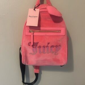 Juicy couture hot pink suede mini backpack